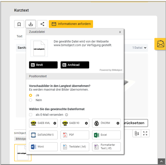 API-Integration von BIM-Objekten zu Planungstools in neun Formaten