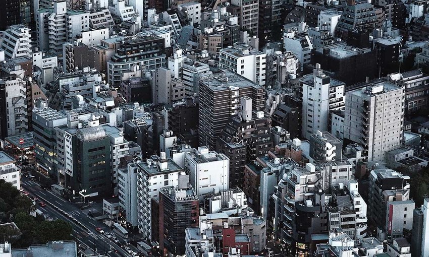 Vista aerea di Tokyo